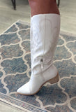 Inlay Tall Boots - White