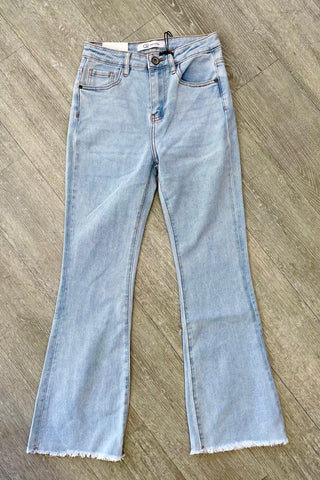 Q2 Flared Light Blue 5 Pocket Jeans