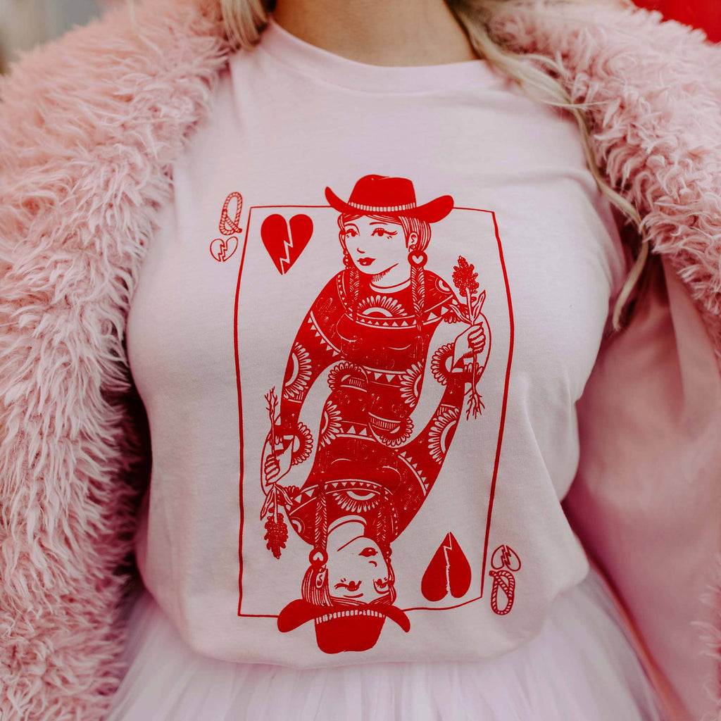 Pink shirt best sale with red hearts