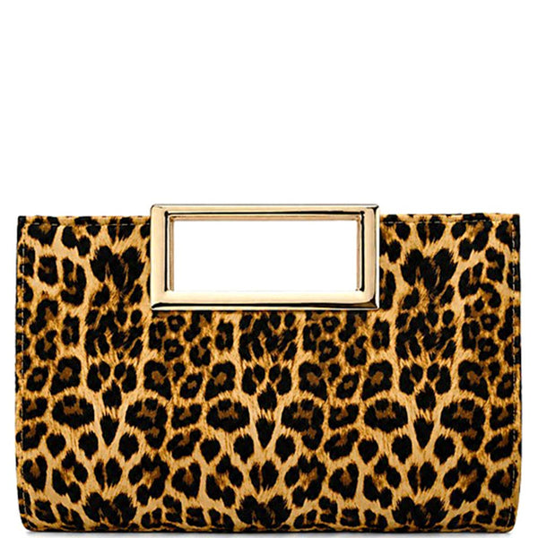 Leopard Print Cut Out Clutch