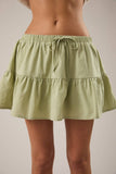 Morgan Mid Rise Tiered Cotton Skort