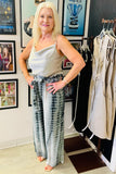 Mystree Teal Tie Dye Wide Pants