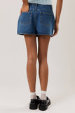 The Taylor Mid Waist Denim Mini Skort