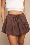 Morgan Mid Rise Tiered Cotton Skort