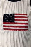 "USA FLAG " Round Neck Ribbed Sweater Vest