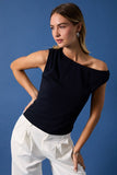 Asymmetrical Neck Sleeveless Top