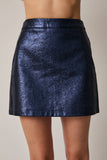 Foul Faux Leather Mini Skirt -Gold