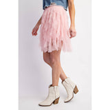Cascading Tulle Mesh Layered Mini Skirt