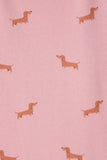 Round Neck Dog Print Sweatshirt - Pink