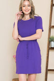 Sara Short Tie Dress - Purple