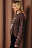 I Don't Know I Just Work Here Boat Neck Graphic Sweater