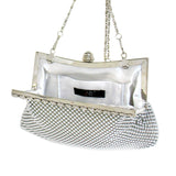Metal Mesh Evening Clutch Bag - Flip Top Closure