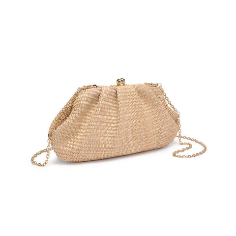 Triana Straw Frame Clutch - Natural