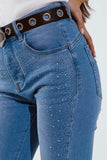 The Q2 Skinny Washed Sparkle Jeans