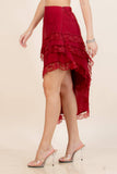 Monse Asymmetrical Lace Midi Skirt