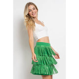 Rhinestone Suede Fringe Skirt