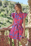 Meira Floral Maia Ruffle Collared Dress