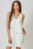Mystree Floral Printed Denim Shift Dress - Rose Haze