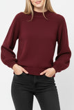 The Q2 Relaxed Style Jumper Sweater with Balloon Sleeve