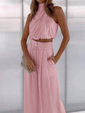 Italian Genie Crop Top & Flowy Pants Set