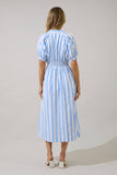 Silvie Pleated Midi Dress Fays Stripe