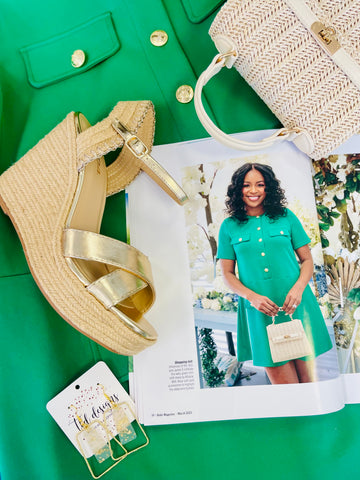 Miliana Button Shift Mini Dress - Kelly Green