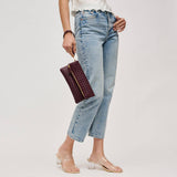 Aria Woven Wristlet Clutch - Merlot