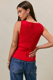 Bennie Button Sleeveless Knit Top