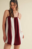 Game Day Gauze Striped Oversized Romper