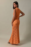 Sleeveless Crochet Effect Cover Up Maxi Dress
