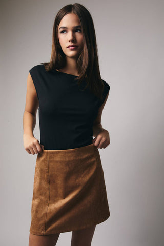 Boat Neck Sleeveless Open Back Bodysuit