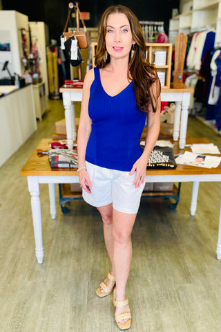 Veronica V-Neck Textured Tank Top