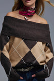 The Q2 Diamond Cozy Off Shoulder Sweater