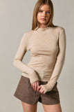 Mock Neck Long Sleeve Knit Top