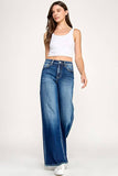 Petra Super Soft Touch High Rise Wide Leg Jean - Dark Medium