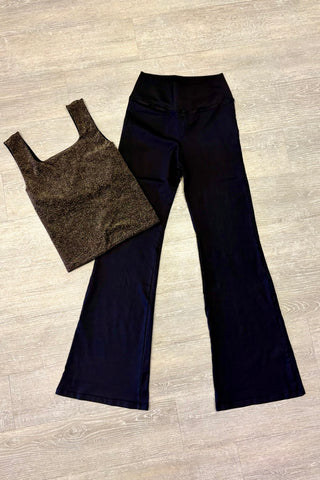 Jersey Bootcut Legging -Black