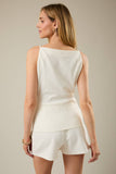 Sunday Boat Neck Knit Halter Top