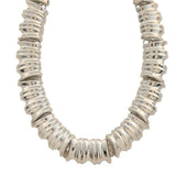 Ribbed Metal Statement Necklace