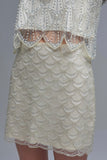 Q2 Scalloped Sequin Mini Skirt