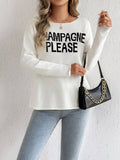 Champagne Please Slit Sweater - White