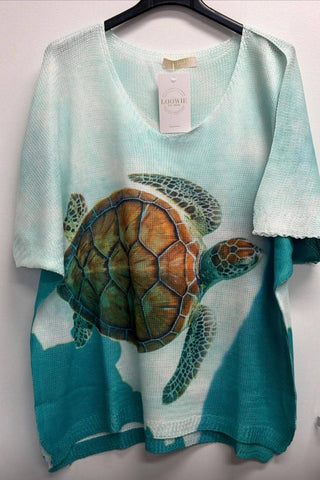Turtle Italian Print Sweater