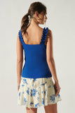 FINAL SALE: High Roller Ruffle Strap Ribbed Knit Tank