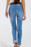 The Q2 Skinny Washed Sparkle Jeans
