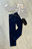 Mystree Striped Sweater Jacket - Black/White