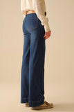 The Q2 Dark Wash Wide Leg Jeans- Blue