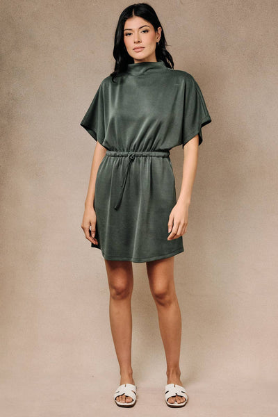 Mock Neck Dolman Mini Dress