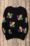 Sequin Mardi Gras Graphic Sweatshirt