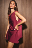 The Selena Scarf Fitted Satin Mini Dress
