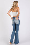 Jackie High Rise Detailed Stretch Flare Jeans - Blue