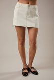 Low Waist Mini Skirt- Cream